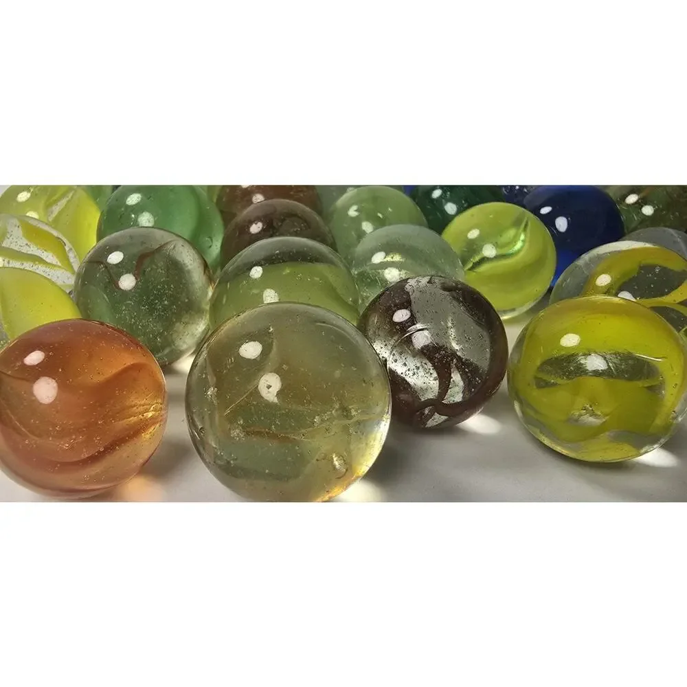 Lot Of 64 Vintage Mid Size Multicolor Glass Marbles